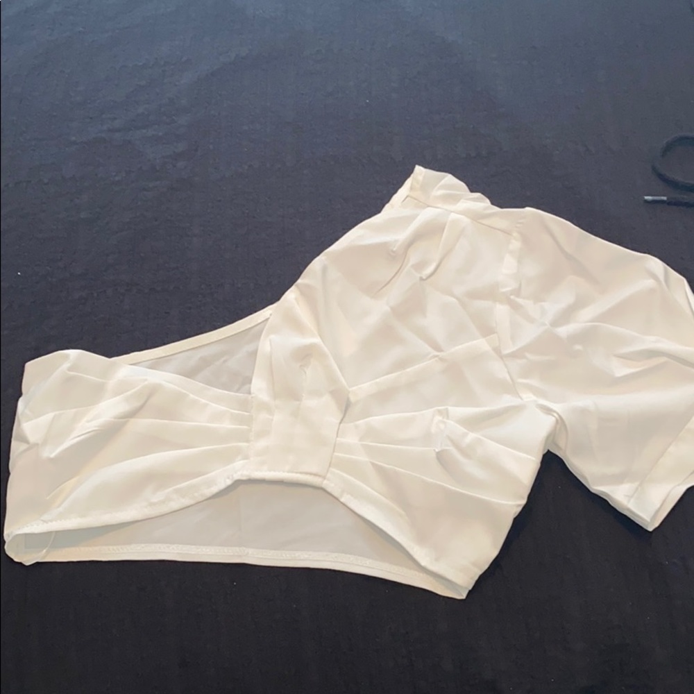 White bow crop top NWT